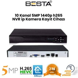 Besta 5 MP 1440P 10 Kanal H265 NVR Ip Kamera Kayıt Cihazı KD-510