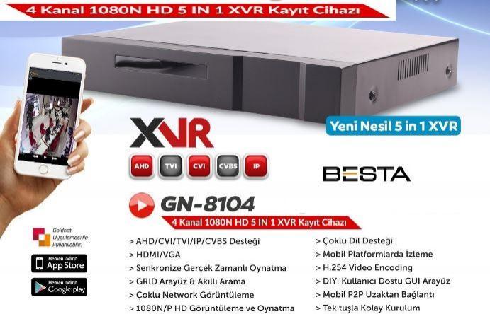 Besta 1080P AHD DVR 4 Kanal Kamera Kayıt Cihazı KD-904-MD